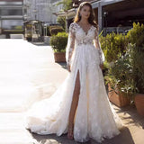 2026 New Women's Lace Sticker Retro V Collar Wedding Dress Mermaid Wedding Dress Mermaid Wedding Dress HZ0517