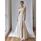 The High-Quality Texture Of The Vertiny Shoulder Wedding Dress The New Bride Simply Greets The Light Wedding Dress With Thin Engagement Dress HZ0517