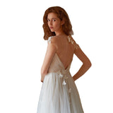 Mori's Dream Petal Wedding Dress 2026 New French Princess Simple Thin Waist V Collared Tail Light HZ0517