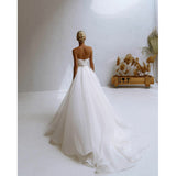 Brased Light Wedding Dress 2025 French New Small Temperament Simple Temperament Travel Tailed Large-Size Wedding Dress HZ0517