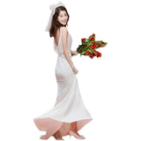 Super Fairy Travel Sex Sling Fishing Fishtail Light Wedding Bride Wedding Brigade Shoots Go Out Yarn White Denying Evening Dress Woman HZ0517