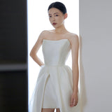 French Bra Light Wedding Dress Bridal Niche Faucet High-End White Evening Dress Dress Simple Temperament Tail Small HZ0517