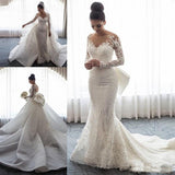 Tail Wedding 2026 New White Wedding Dress Can Be Removed Tailed Wedding Dress HZ0517