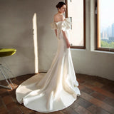 Sing Face Light Wedding Dress 2026 New Bridal Letter-On-Shoulder Retro Fishtail Simple Atmospheric Temperament Elegant Wedding Dress HZ0517
