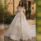 Bride Drag Tail Wedding Dress 2026 New Wedding Dress White Sexy Back Shoulder Dreamy Line HZ0517