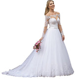 Wedding Dress 2026 Spring Shoulder Sexy Long-Sleeved Lace Tail Wedding Dress HZ0517
