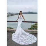 Exploding Sexy Dress Dress Lace Dew Back Deep V Sleeveless Long Tail Evening Dress Woman HZ0517
