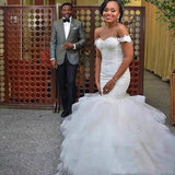 Wedding Dress Woman 2026 New Fishtail Wedding Bride Wedding Dress Large Size White Thin Shoulder Wedding Dress HZ0517