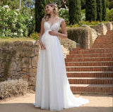 Tail Wedding Dress New Deep V-Neck Dress With Open Back Sexy Wedding Dress HZ0517