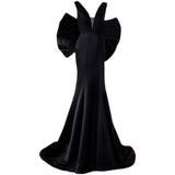 Temperament Famous Manic Black Bareback Birthday Party Dinner Annual Performance Show Butterfly Wedding Dress HZ0517