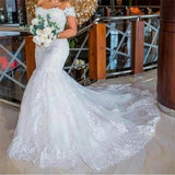 French Light Wedding Dress 2026 New Bridal Yarn High-Quality Word Shoulder Simple Light Tug Tail Travel Shot HZ0517