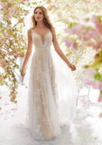 2025 New Slings Light Wedding Dress Sexy V-Neck Sleeveless Lace Wedding Dress HZ0517