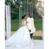 African Large-Size Wedding Dress 2026 New Body-Repair Fishtail Welcome Long Sleeve Tailed Wedding Dress HZ0517