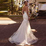 Suspension Fishtail Wedding Dress Bride Slim Thin French Lace Out Yarn Temperament Luxury Dress Dress Dress HZ0517