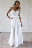 Female V Tie With Beach Wedding Dress Suitable For The Bride's Long A-Word Chiffon Wedding Dress Lace Wedding Dress HZ0517