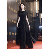 Evening Dress Women 2026 New Banquet Temperament Light Luxury Small Black Elegant Annual Dress Dress HZ0517