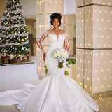Long-Sleeved African Bride Wedding Lace Fishtail Wish A Word Shoulder HZ0517