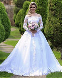 One-Word Shoulder Wedding Dress Woman 2026 New Bridal Princess Drag-Tailed Large-Size Repair Studio Wedding Dress HZ0517