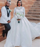 Wedding Dress 2026 New Long-Sleeved Lace Thin Temperament Simple Bride Tail Wedding Dress Woman HZ0517