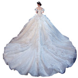 Temperament Main Wedding Dress Mori 2026 New Bride Big Tail Super Fairy Starry Sky Dreamy Wedding Dress HZ0517