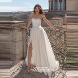 2026 New French-Style Lint-Faced Tective-Faced Thin Wedding Dress Simple Tug-Tailed Travel Seny Yarn HZ0517