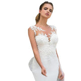 Wedding Dress A Word Shoulder Fishtail Thin Bride Married Simple Tail Wedding Dress 2026 HZ0517