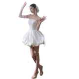 Breast-Shape Wedding Dress Woman 2026 New Bridal Wedding Temperament Go Out Yarn Light Luxury Small Travel Simple Short HZ0517