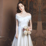 White Small Dress Light Luxury Small Evening Dress Engagement Dress Femininity Banquet Host Dress Usually Wear HZ0517