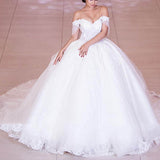 Light Sen Style Wedding Dress 2026 Word Shoulder-To-Shoulder Bridal Korean Version Of The Dream Thin Simple Court Style Wedding Dress HZ0517