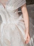 Wedding Dress A Word Shoulder French-Style Light 2026 New Bridal Simple Temperament Out Of Evening Dress Noble Temperament HZ0517
