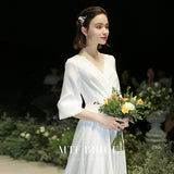 White Light Wedding Dress 2026 New Garden Teen Temperament In Line With The Simple French Set Of Dress HZ0517