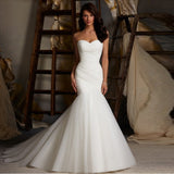 Wish New Simple Fish Tail Slimming Deep V Thin Temperament Wedding Dress HZ0517