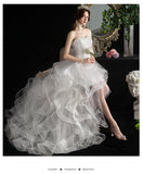 2026 New Front And Back Long Tailed Light Wedding Dress Princess Cake Short Skirt Wedding Ceremony HZ0517
