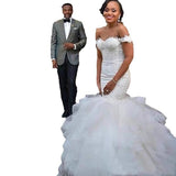 Wedding Dress Woman 2026 New Fishtail Wedding Bride Wedding Dress Large Size White Thin Shoulder Wedding Dress HZ0517