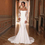 Light Wedding Dress Tail Long-Sleeved Bride Main Wedding Dinner Party High-Level Feeling Main Yarn HZ0517