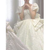 French Light Wedding Dress 2026 New Bridal Yarn Drag Tailen Temperament Small Pregnant Pregnant Retro Simple Wedding Dress HZ0517