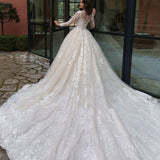 2026 Short-Term Collar White Middle-Waist Elegant Word For Medium And Long Cotton Wedding Dress Supply HZ0517