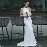 Wedding New Temperament Bride Goes Out Light Yarn White Den?Ry Simple Fishtail Dress Skirt Tugging Tour Welcome Yarn HZ0517