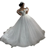 Wedding White Lace A Word Shoulder 2026 New Small Tail Su Wedding Dress HZ0517