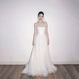 French High-End Feel Breast Light Wedding Dress Korean Version Of The Bride Go Out To Yarn Welcome Dress 2025 New Wedding Dress HZ0517