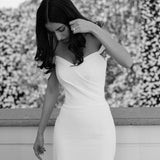 One-Word Shoulder-Singed-Faced Light Wedding Dress 2026 New Small Dress Simple Go Out Yarn Fishtail To Shoot Welcome Dress Dress Dress Woman HZ0517