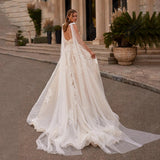 Wedding Long Tail Ceremony Lace Retro Sling Sen Lace Tuxedo Backs Up Thin Bride Long Dress Summer HZ0517