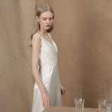 Simplicity Light Wedding Dress 2026 New Small Tail V-Neck Dress Showing Thin Bride Simple Retro Yarn HZ0517