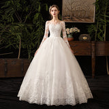 French Light Wedding Dress 2026 New Bridal Long-Sleeved Small Man White Simple Court Style Shooting Temperament Yarn HZ0517