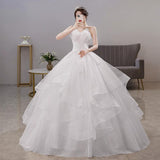 Light Wedding Dress 2026 New Breast-Meared Ponbo Skirt Super Fairy Champagne Dress Femininity Princess Femininity Princess Wedding Dress HZ0517