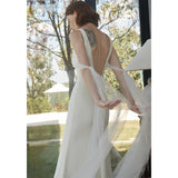 Morning Robe New Chinese High-End Light Luxury Bridal Dress Tail Light Yarn Super Fairy Temperament French Wedding Dress HZ0517
