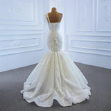 Spring Fishtail Wedding Dress Fishtail 2026 New Bride Wedding Shoulder Out Thin Temperament Ceremony Yarn HZ0517