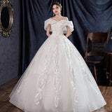 Starry Sky French Light Wedding Dress 2025 New Temperament Shoulder Bridal Bridal Super Fairy Dream Heavy Industry Wedding Dress G35 HZ0517