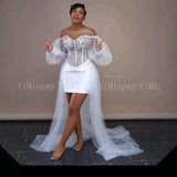 Wedding Dress Sexy Bare Back Nail Lace Fishtail Bride Wedding Welcome Peng Peng Skirt Dress HZ0517