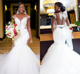 2026 New Fishtail Light Wedding Temperament Waist One-Word Shoulder Repair Simple European Style Wedding Dress HZ0517